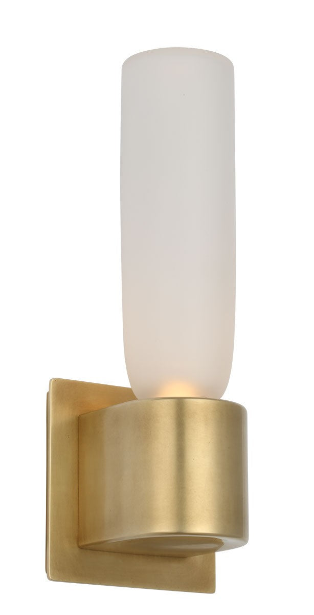 Visual Comfort Modern KWWS49727CEHAB LED Wall Sconce, Hand Rubbed Antique Brass