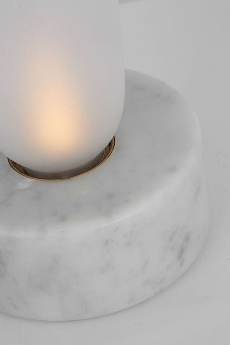 Visual Comfort Modern KWTB50127CEW LED Table Lamp, White Marble
