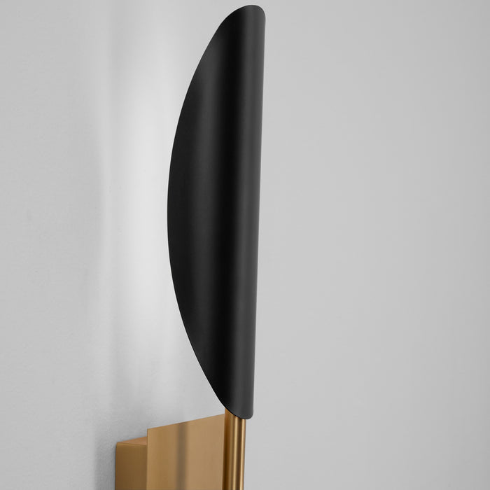 Oxygen 3-405-1540 LED Wall Sconce, Black W/ Aged Brass