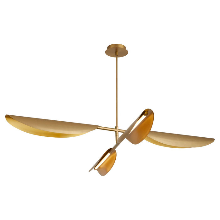 Oxygen 3-407-40 LED Chandelier, Aged Brass