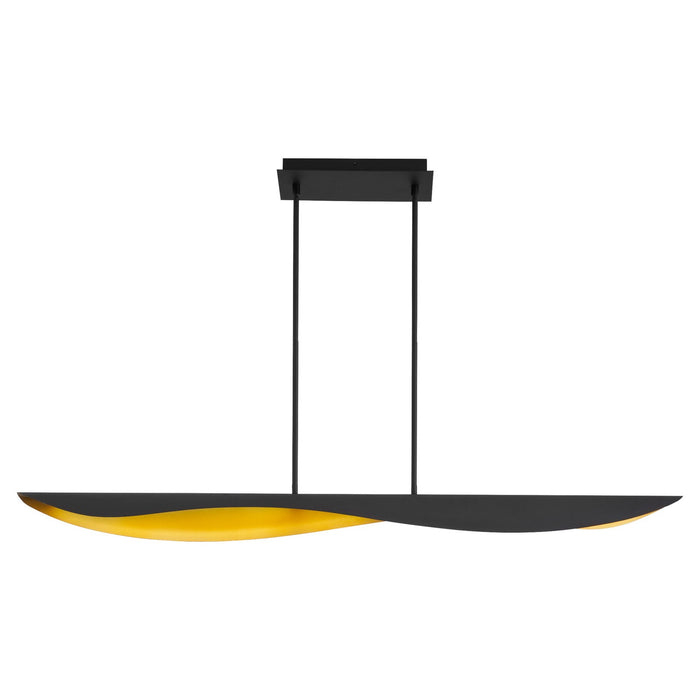 Oxygen 3-408-1540 LED Chandelier, Black W/ Aged Brass