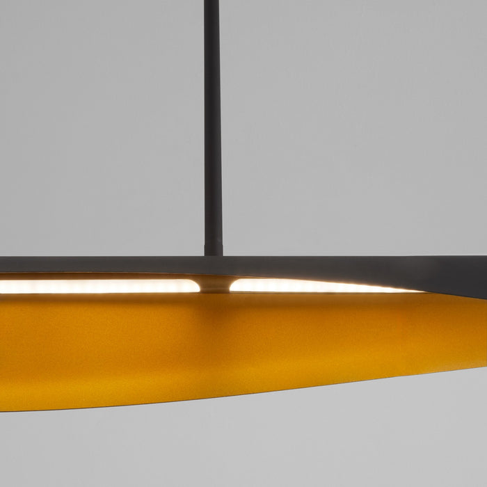 Oxygen 3-408-1540 LED Chandelier, Black W/ Aged Brass