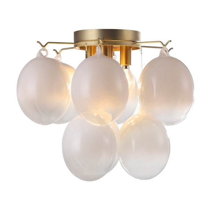 Artcraft AC11993WH Four Light Semi-Flush Mount, Brass