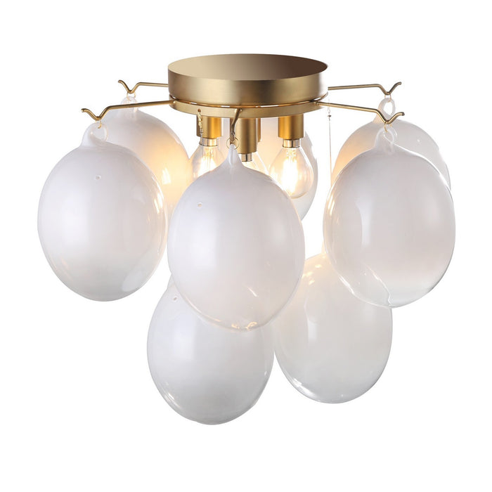 Artcraft AC11993WH Four Light Semi-Flush Mount, Brass