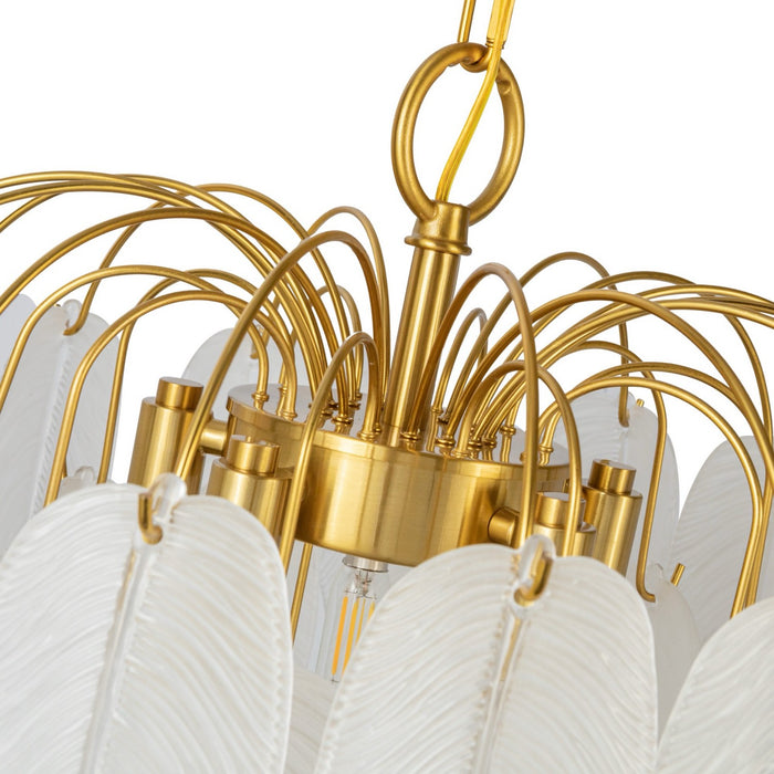 Artcraft AC11780BR Four Light Chandelier, Brushed Brass