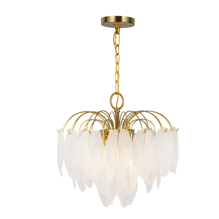 Artcraft AC11780BR Four Light Chandelier, Brushed Brass