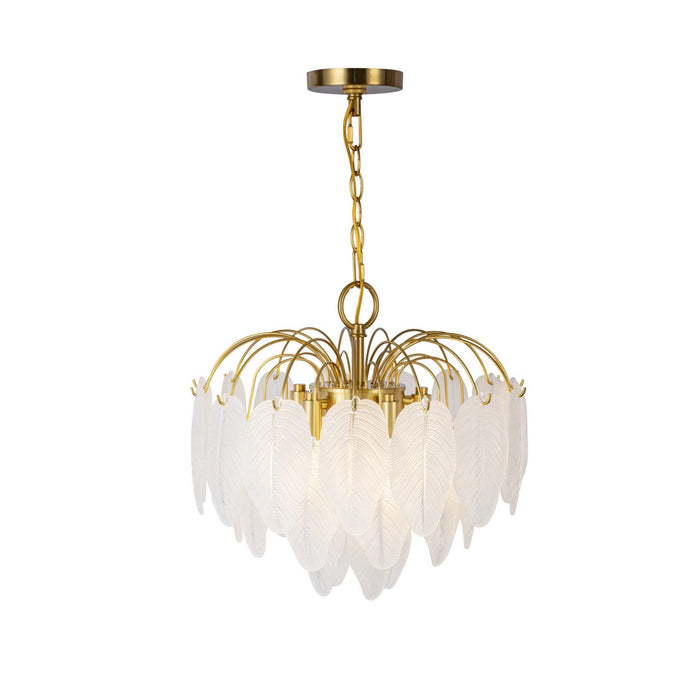 Artcraft AC11780BR Four Light Chandelier, Brushed Brass