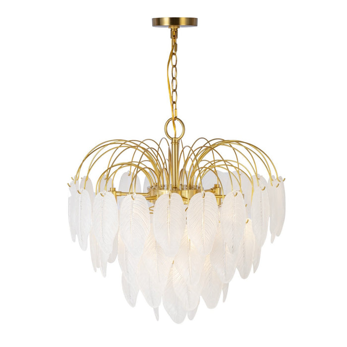 Artcraft AC11781BR Ten Light Chandelier, Brushed Brass