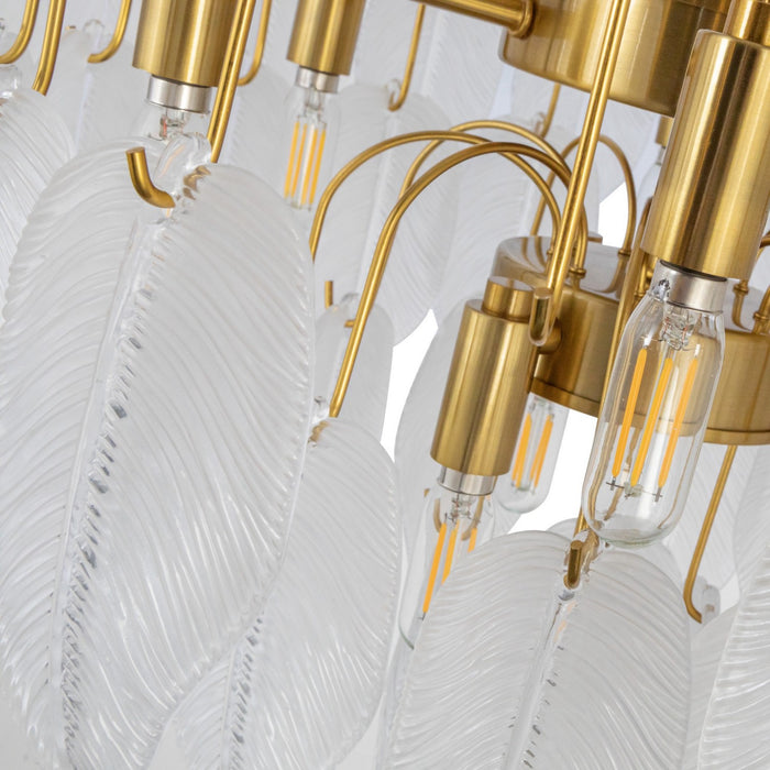 Artcraft AC11783BR 24 Light Chandelier, Brushed Brass