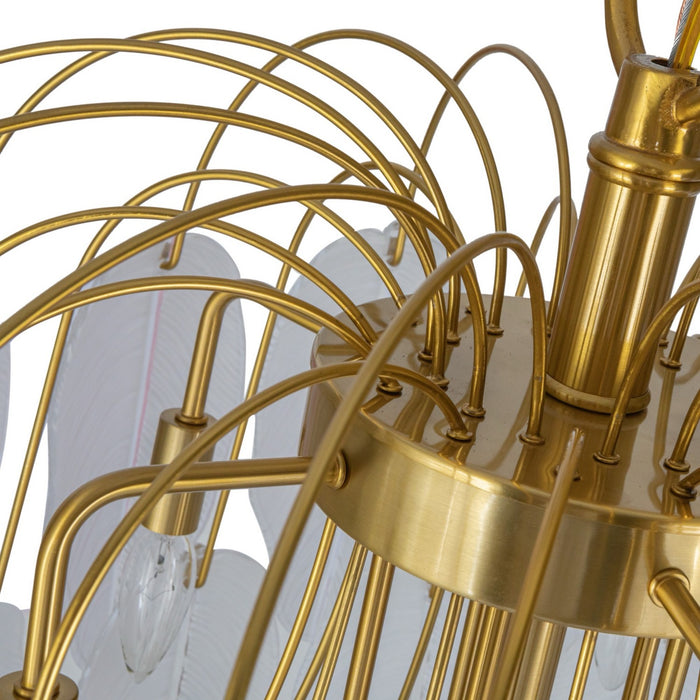 Artcraft AC11784BR 21 Light Chandelier, Brushed Brass