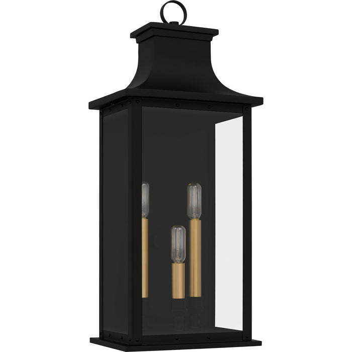 Quoizel ABY8409MBK Three Light Outdoor Wall Mount, Matte Black