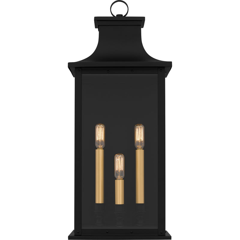 Quoizel ABY8409MBK Three Light Outdoor Wall Mount, Matte Black