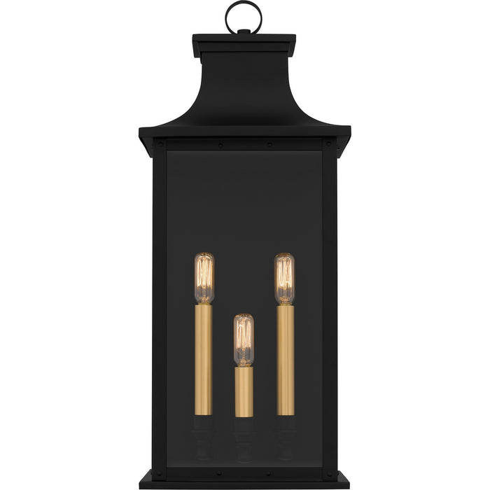 Quoizel ABY8409MBK Three Light Outdoor Wall Mount, Matte Black