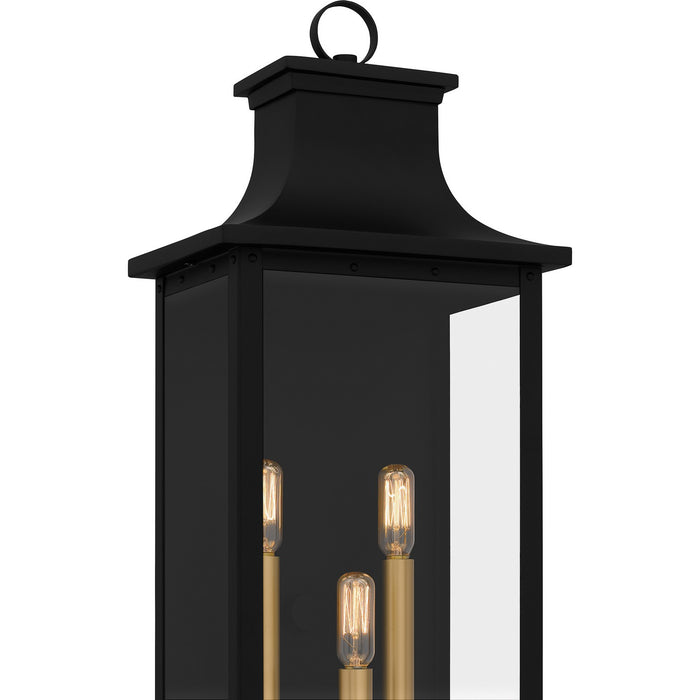 Quoizel ABY8409MBK Three Light Outdoor Wall Mount, Matte Black