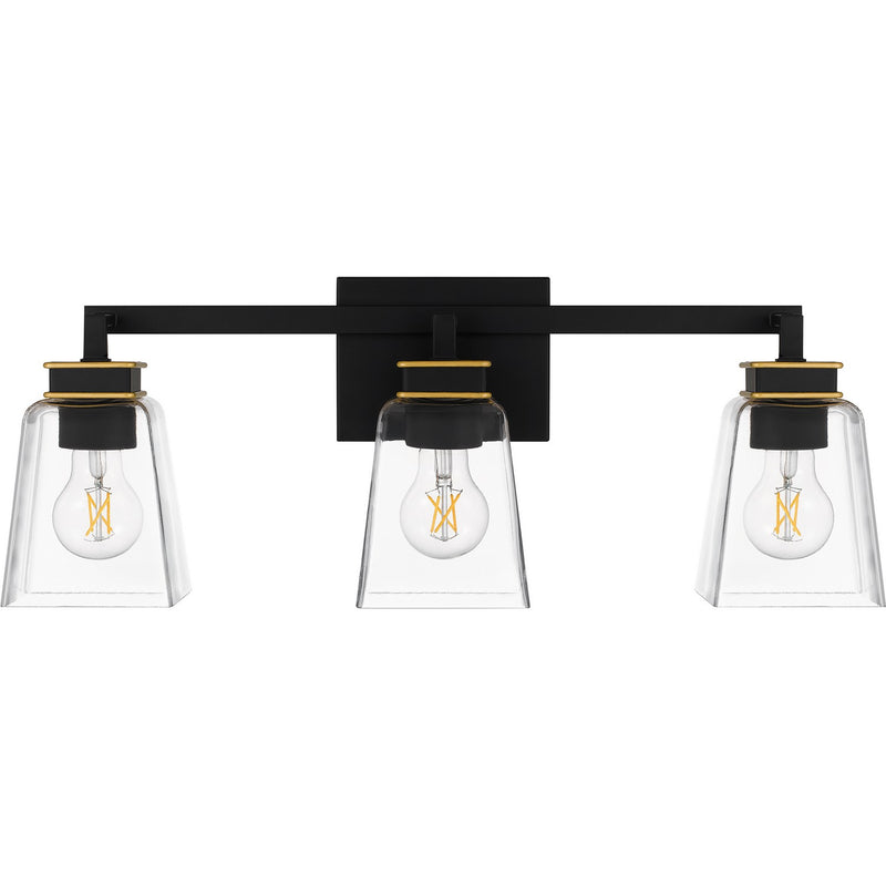 Quoizel ALY8623MBK Three Light Bath, Matte Black