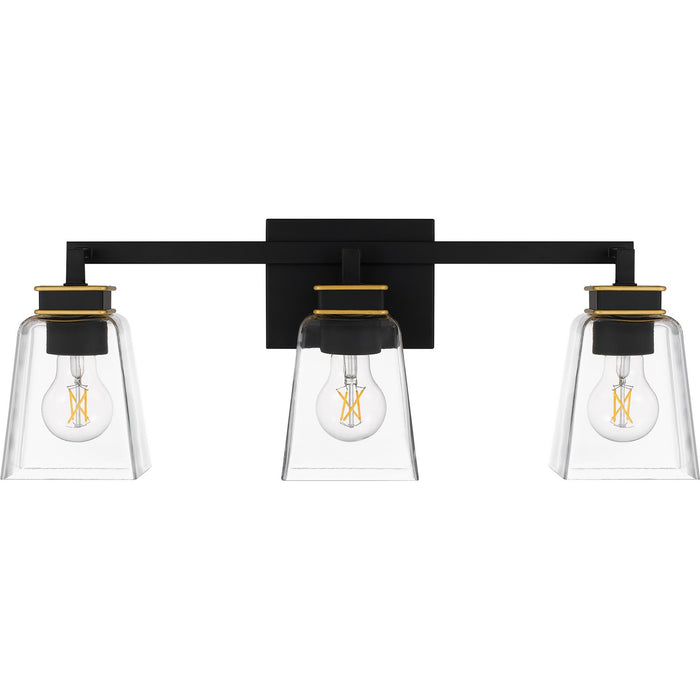 Quoizel ALY8623MBK Three Light Bath, Matte Black