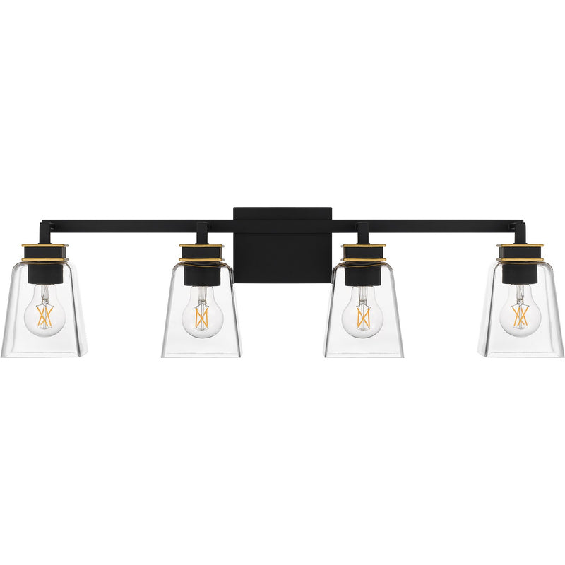 Quoizel ALY8632MBK Four Light Bath, Matte Black