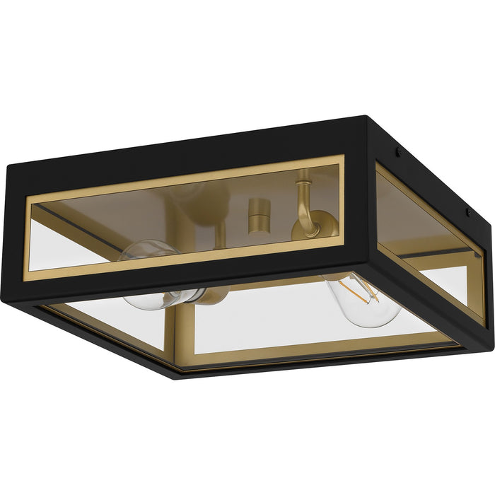Quoizel BBN1612MBK Two Light Outdoor Flush Mount, Matte Black