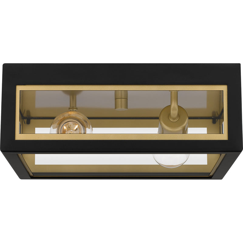 Quoizel BBN1612MBK Two Light Outdoor Flush Mount, Matte Black