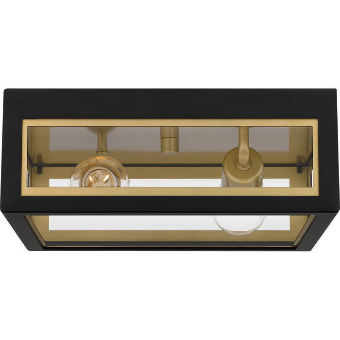 Quoizel BBN1612MBK Two Light Outdoor Flush Mount, Matte Black