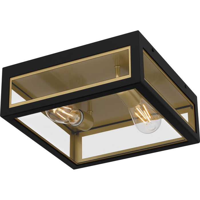 Quoizel BBN1612MBK Two Light Outdoor Flush Mount, Matte Black