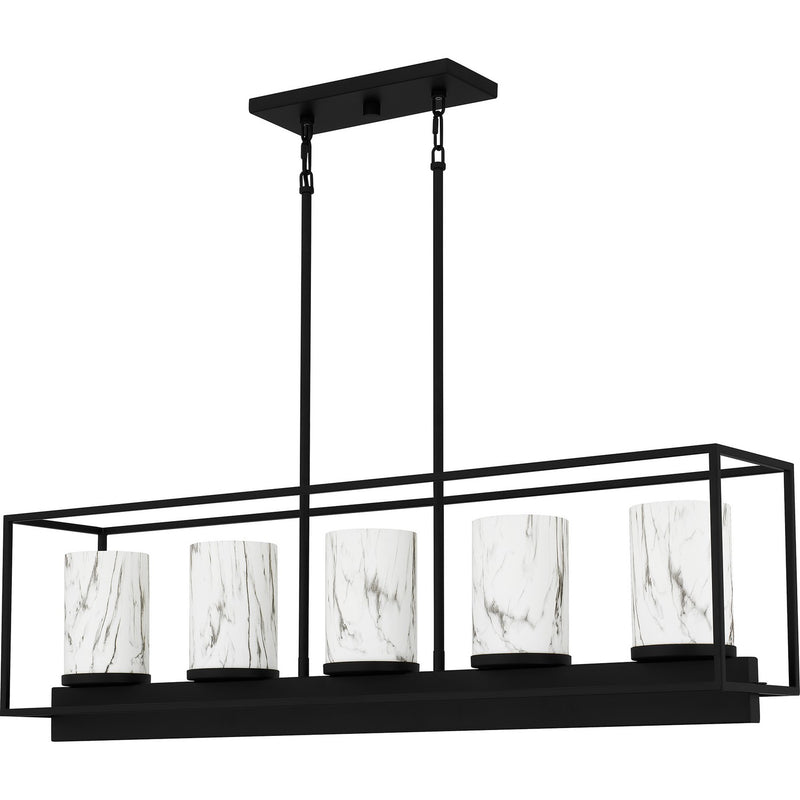 Quoizel BET542MBK Five Light Linear Chandelier, Matte Black