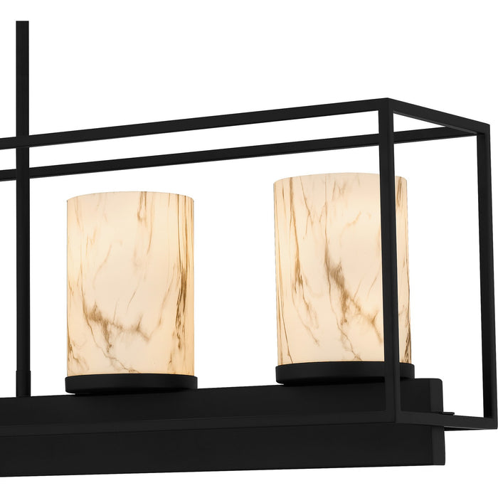 Quoizel BET542MBK Five Light Linear Chandelier, Matte Black