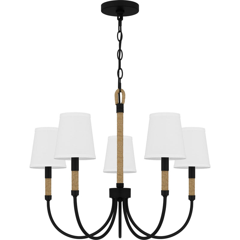 Quoizel BYL5025MBK Five Light Chandelier, Matte Black