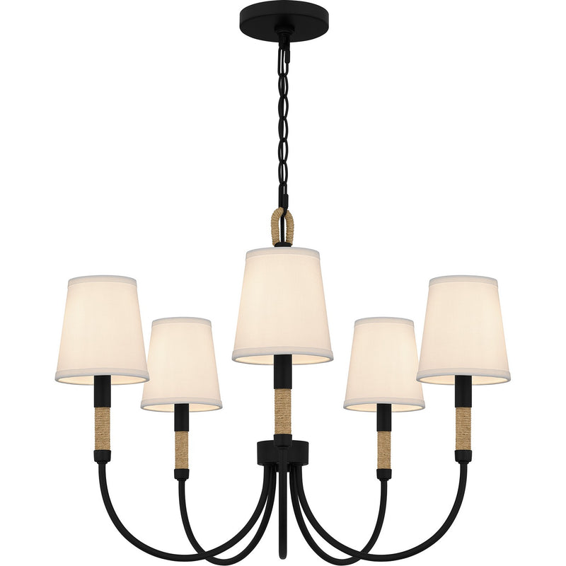 Quoizel BYL5025MBK Five Light Chandelier, Matte Black