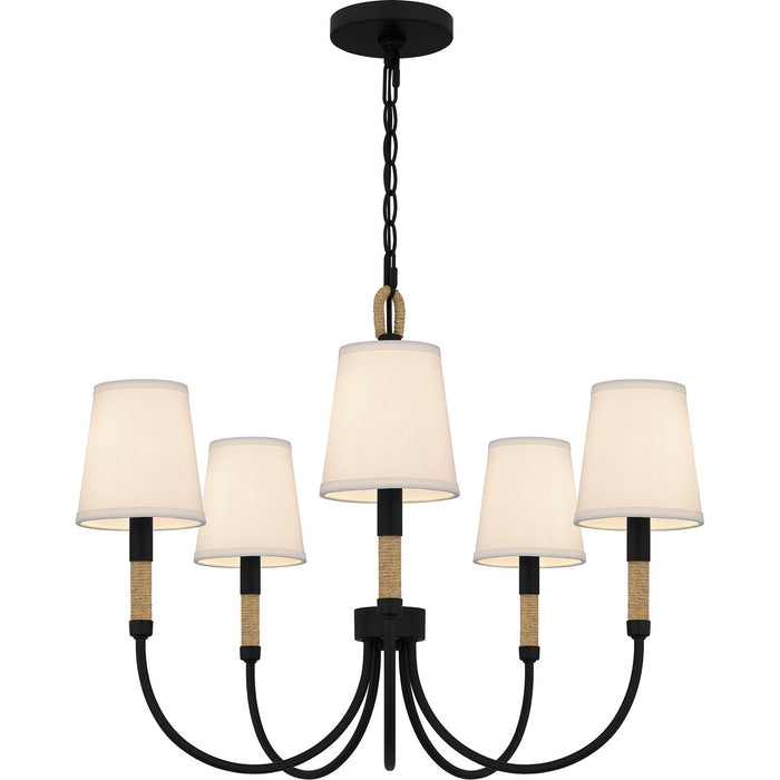 Quoizel BYL5025MBK Five Light Chandelier, Matte Black
