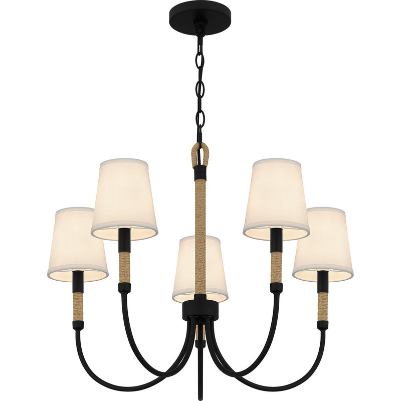 Quoizel BYL5025MBK Five Light Chandelier, Matte Black