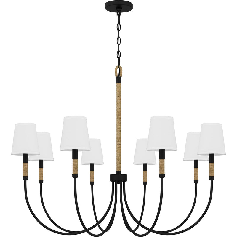 Quoizel BYL5039MBK Eight Light Chandelier, Matte Black