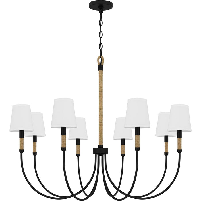 Quoizel BYL5039MBK Eight Light Chandelier, Matte Black