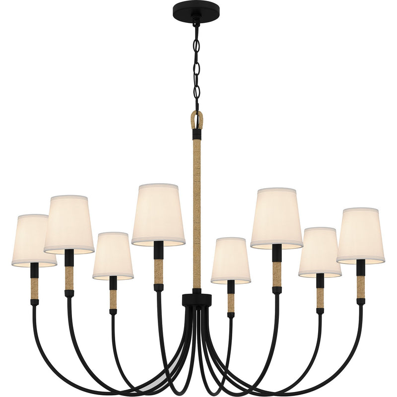 Quoizel BYL5039MBK Eight Light Chandelier, Matte Black