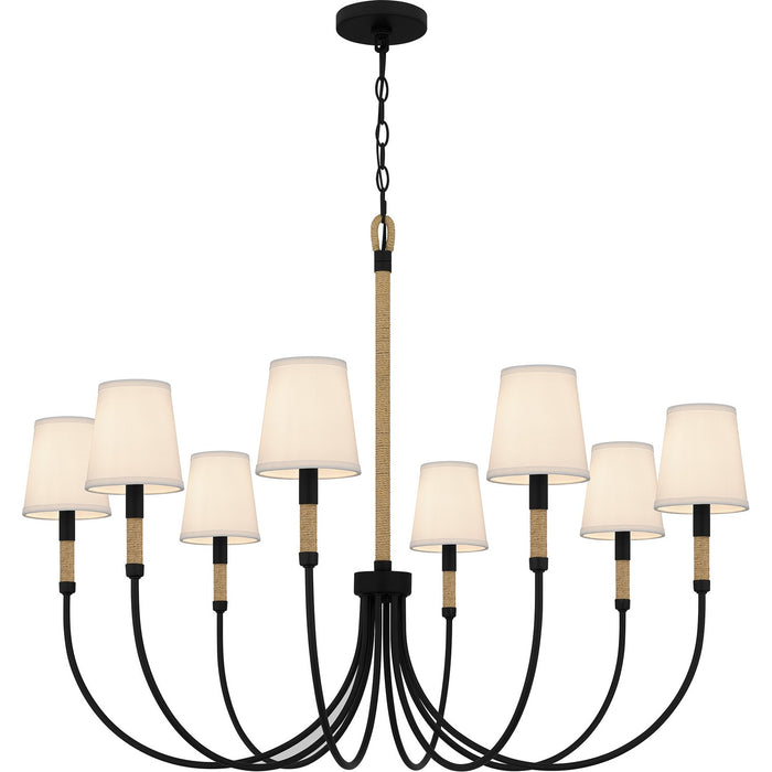 Quoizel BYL5039MBK Eight Light Chandelier, Matte Black