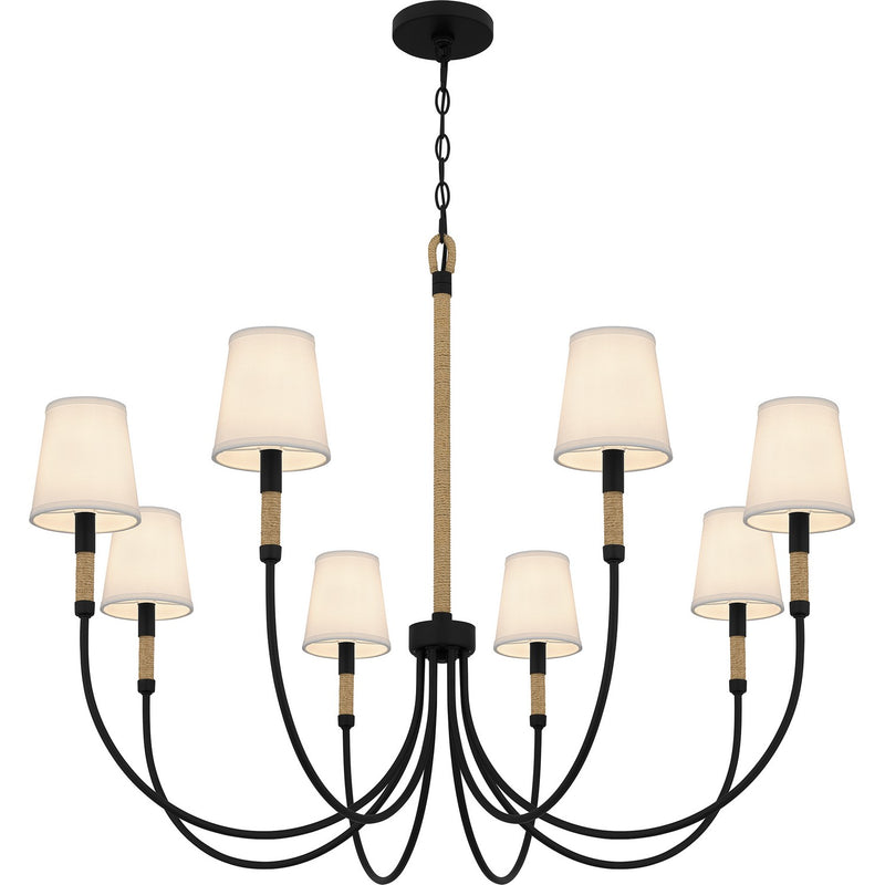 Quoizel BYL5039MBK Eight Light Chandelier, Matte Black