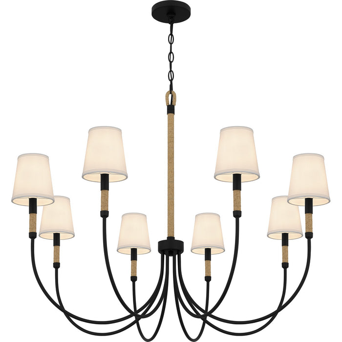 Quoizel BYL5039MBK Eight Light Chandelier, Matte Black