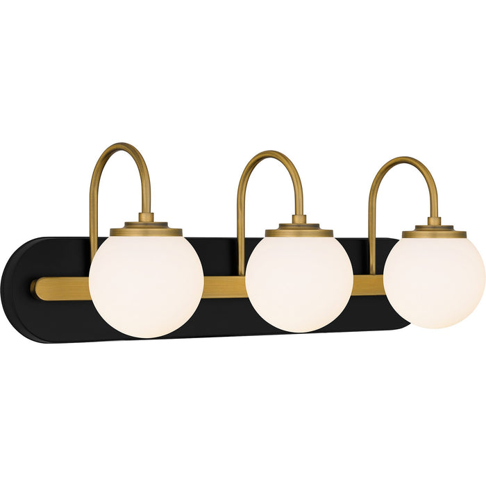 Quoizel DES8624MBK Three Light Bath, Matte Black