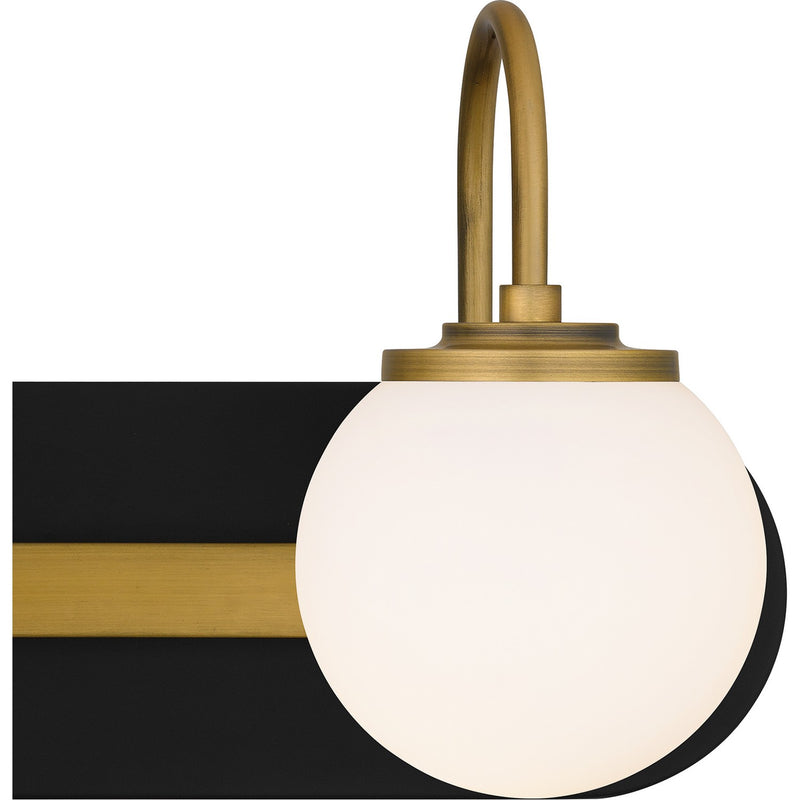 Quoizel DES8624MBK Three Light Bath, Matte Black