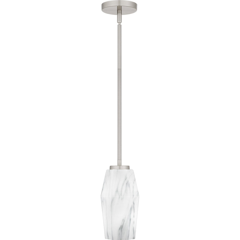 Quoizel FOG1505BN One Light Mini Pendant, Brushed Nickel