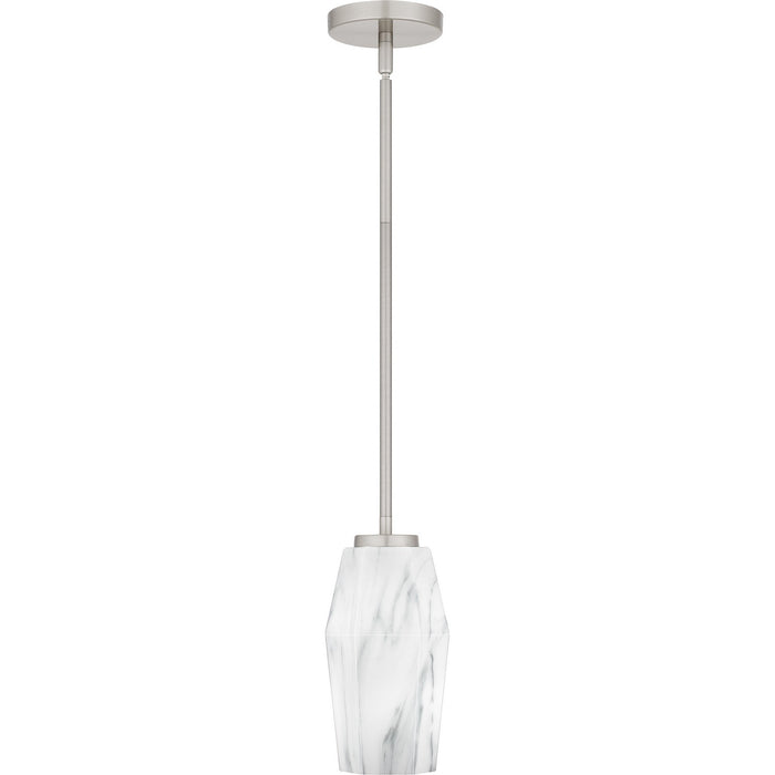 Quoizel FOG1505BN One Light Mini Pendant, Brushed Nickel