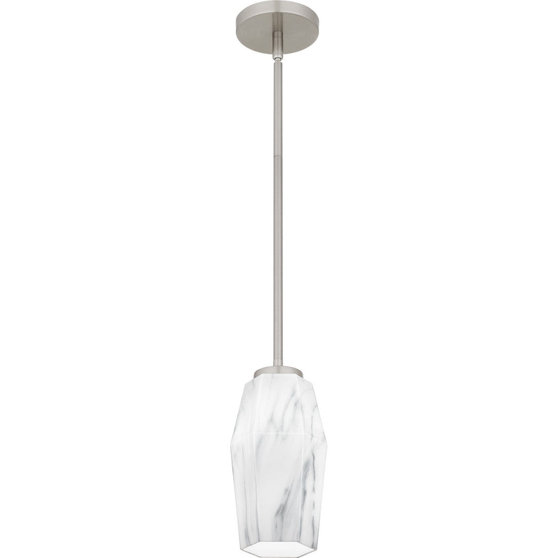 Quoizel FOG1505BN One Light Mini Pendant, Brushed Nickel