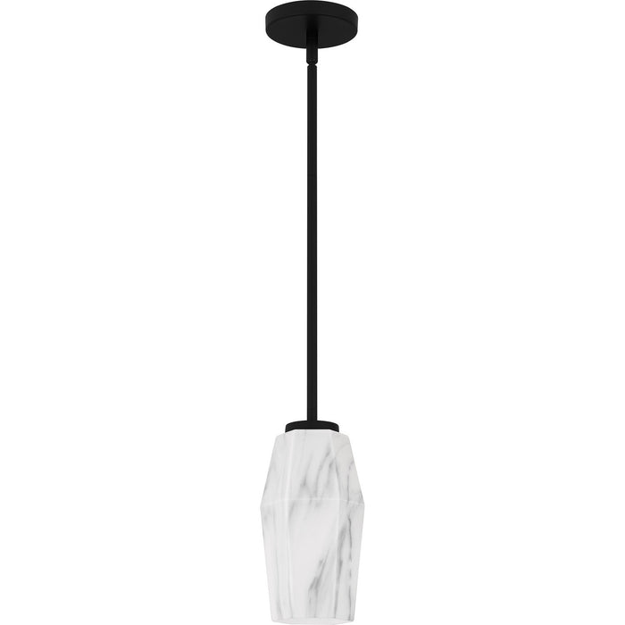 Quoizel FOG1505MBK One Light Mini Pendant, Matte Black