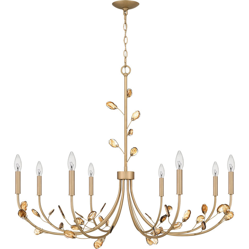 Quoizel HEI5040BGD Eight Light Chandelier, Bronze Gold