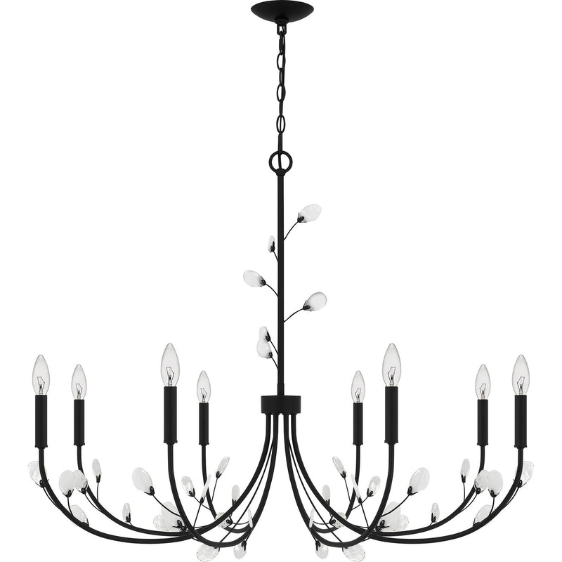 Quoizel HEI5040MBK Eight Light Chandelier, Matte Black