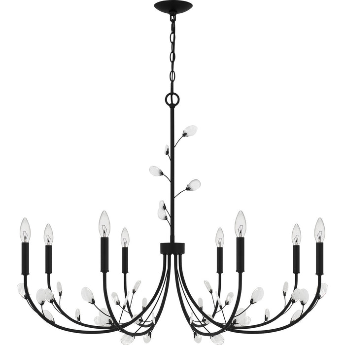 Quoizel HEI5040MBK Eight Light Chandelier, Matte Black