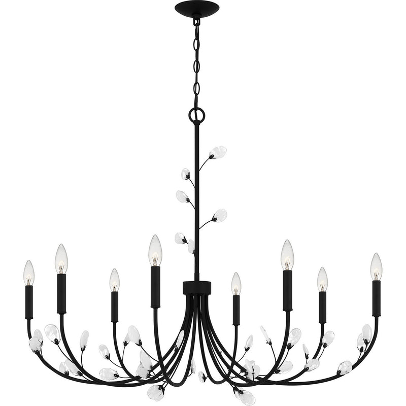 Quoizel HEI5040MBK Eight Light Chandelier, Matte Black