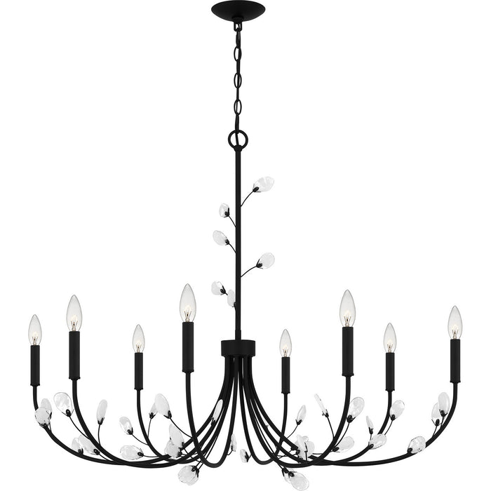 Quoizel HEI5040MBK Eight Light Chandelier, Matte Black