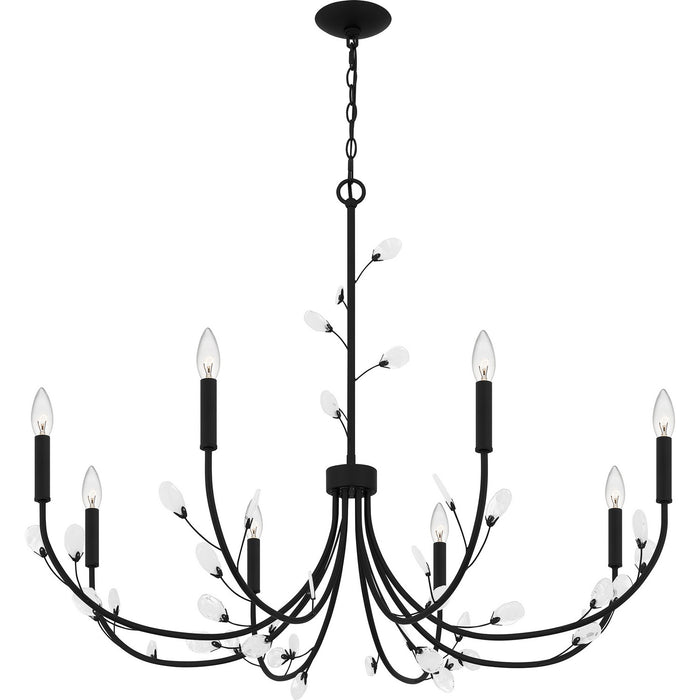 Quoizel HEI5040MBK Eight Light Chandelier, Matte Black