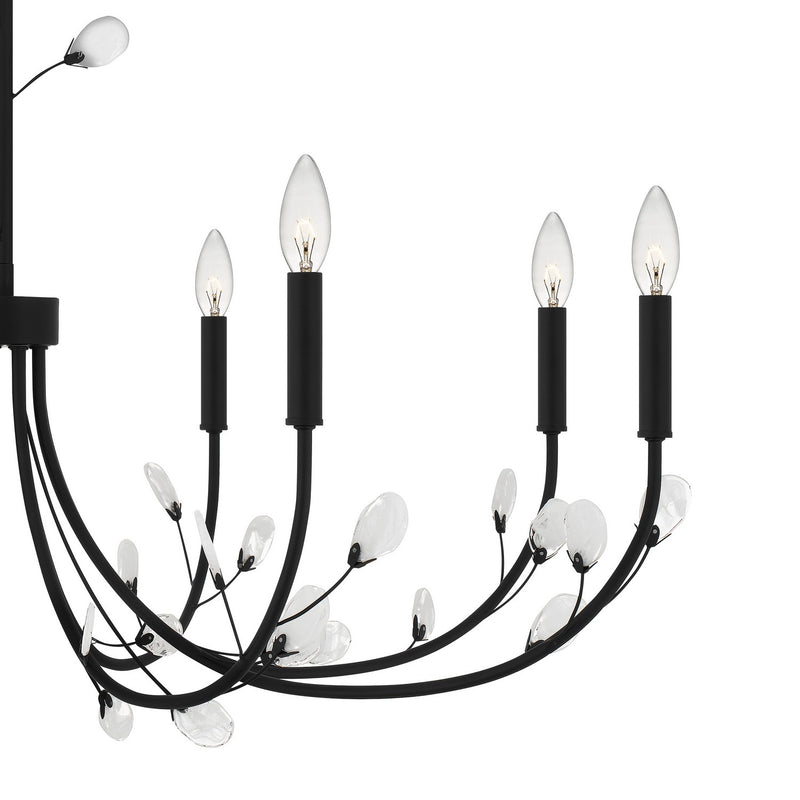 Quoizel HEI5040MBK Eight Light Chandelier, Matte Black